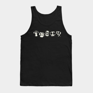 5 Spoopy Skulls- White Tank Top